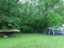 Twisted tents after the storms. 